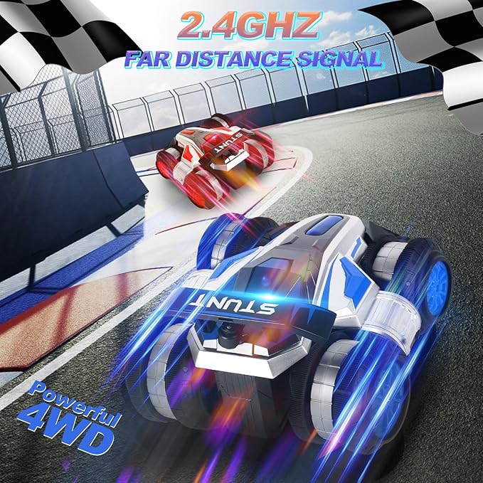 RC Stunt Car Drift Deformation Car, 360-Degree Rotating Transforming RC Cars, with Lighting and Music Toys for Birthday Gift, for Boys and Girls Ages 8-12