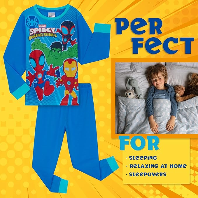 Marvel Spiderman Pajamas for Boys Teens Long PJs Set Lounge Set Comfy Sleepwear