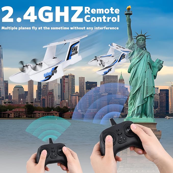 Hobby RC Airplanes - Sea Land & Air RC Plane KF603， 2.4GHZ Waterproof Rc Aircraft & 6-Axis Gyro Stabilization Systemfor with Beginners Adults Kids RC Float Plane for Enthusiasts