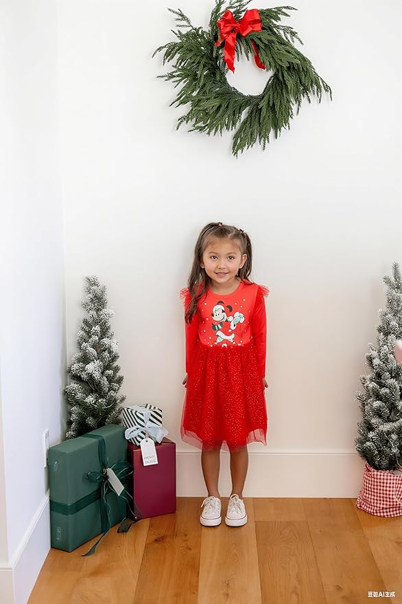 Disney Princess Frozen Minnie Mouse Dress Girls Sparkle Ruffle Tulle Tutu Birthday Party Fall Outfits Clothes Baby to Toddler