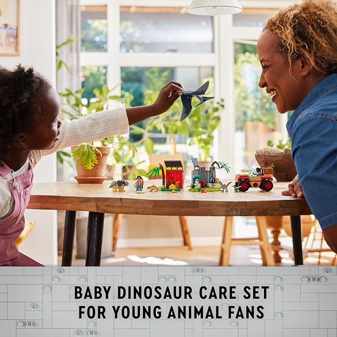 LEGO Jurassic World Baby Dinosaur Rescue Center, Building Set for Kids with a Toy Car and 5 Dinosaur Figures Including a Triceratops and Velociraptor, Dinosaur Toy for Boys and Girls Ages 4+, 76963