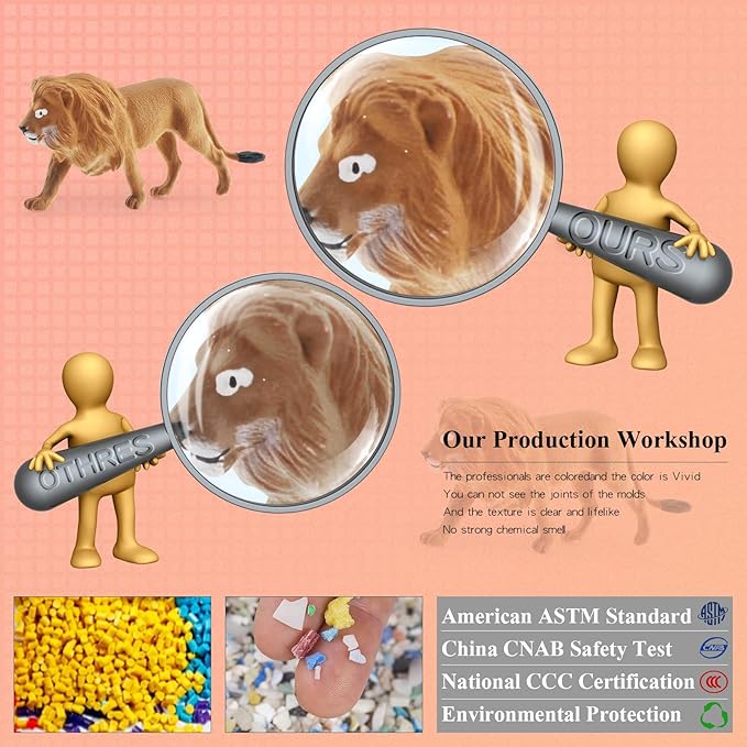 21PCS Mini Wild Animals Figurines Toys Set Savanna Jungle Animals Figures Mini Party Favor Cake Topper South Africa Zoo Animals Toys for Kids