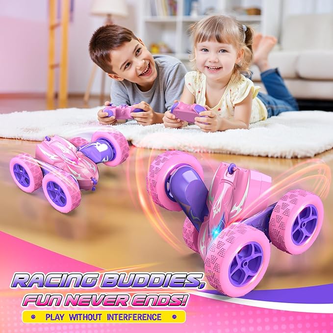 Remote Control Car, 4WD 2.4GHz Fast RC Cars with Wheel Lights, Toys for Age 3-12 Birthday Gifts Christmas Toys for 3-12 Year Olds, Type-C Charging Rechargeable