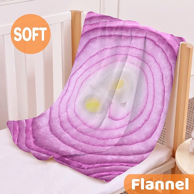 Onion Blanket Fleece Lightweight Throws Gift for Birthday Christmas Soft Flannel Blankets for All Season Bed Sofa Teen Size-50"x60"