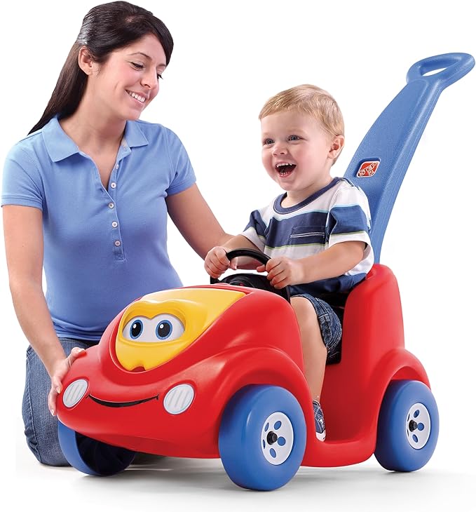 Step2 Push Around Buggy Kids Push Car, Ride On Toy, Stroller Substitute, Includes Seat Belt & Horn, Made of Durable Plastic, Max Weight 50 lbs., For Toddlers 1.5-4 Years Old, Red