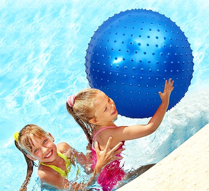 Large Sensory Massage Ball for Kids, Pack of 2 33.5" 85CM Bouncy Exercise Balls for Toddlers, Big Inflatable Toys with Tactile Spikes, Outdoor Giant Yoga Balls, Large Beach Ball