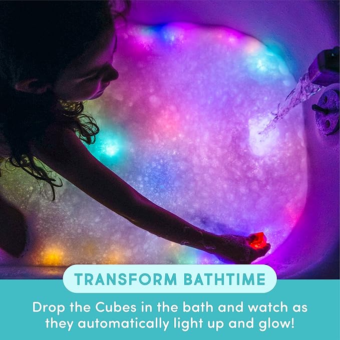 Glo Pals Water-Activated Light-Up Cubes Bundle for Sensory Play (Wacky Wild West – Purple, Yellow + Red)