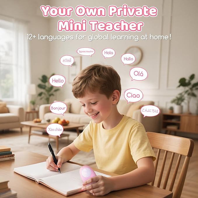 MAITU-AI Toy, AI Interactive Kids Toy with ChatGPT Endless Conversations, Real-Time Multilingual Interaction, Story & Learning Companion in Two Colors, Birthday Gift for Boys and Girls Ages 3-8, Pink