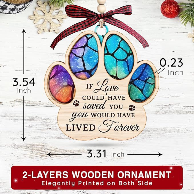 Pet Memorial Ornament for Christmas Tree - Unique Ornaments for Memory Keepsake - Ideal Gifts for pet Memorials - Pet Loss Gifts - A Ornament Reminder of Puppy Memories