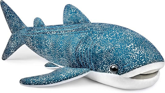 ZHONGXIN MADE Large Great Whale Shark Plush Toy - Realistic 33'' Long Weighted Blue Texture Whale Shark Stuffed Animal, Soft Ocean Sea Creatures Sharks, Unique Plush Toy Gift Collection for Kids