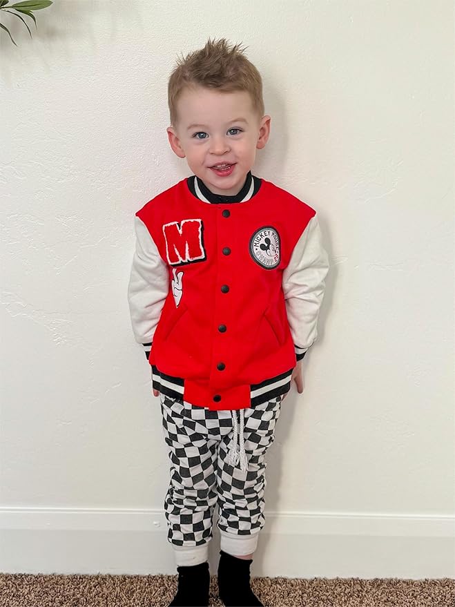 Disney Minnie Mickey Stitch Princess Frozen Elsa Marvel Jacket Lightweight Coat Button up Color Block Sweatshirt 2-14 Years