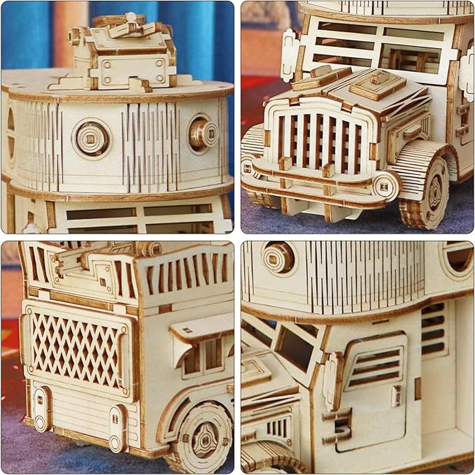 3D Wooden Puzzle for Adults, DIY Motor Home Model, Creative Assembly Model Building for Adults, DIY Assembly Puzzle, Woodcraft Kit for Christmas Day