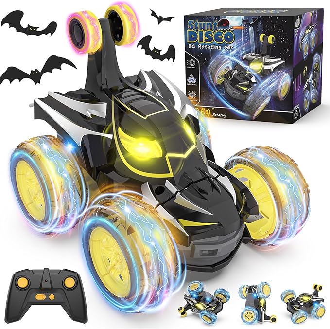 Remote Control Car Stunt RC Cars 360° Rotating with 2.4GHz Rechargeable Wheel Lights Toys Car Gift for Boys 3 4 5 6 7 8 9 10 11 12 (Black)