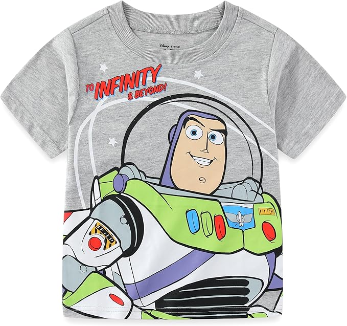 Disney Toy Story Woody, Buzz and Rex Boys Short Sleeve T-Shirt 4 Pack for Toddler and Little Kids