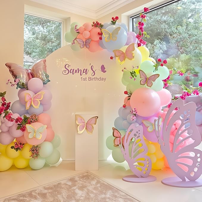 Pastel Balloon Arch Kit Macaron Pink Blue Green Purple Yellow Pastel Color Rainbow Confetti Latex Party Balloons Garland for Easter Birthday Baby Shower Graduation Wedding Party Decorations