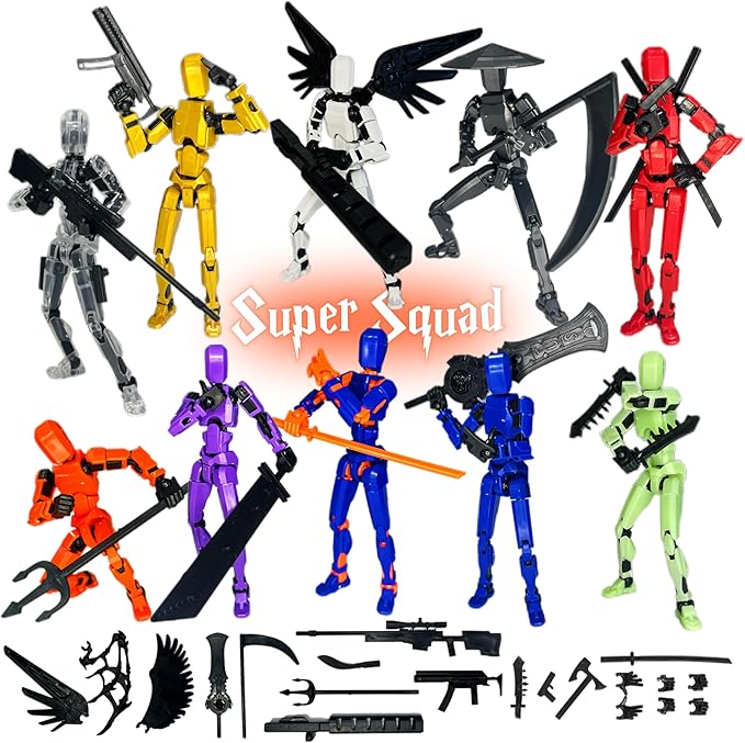 (Assembly Completed) 10 Packs Titan13 Action Figure Set, Dummy 13 3d Printed ActionFigure Toy Gifts for Kids, Robot 13 Action Figure Full Body Mechanical Doll Christmas Birthday Gift for Boys Girls