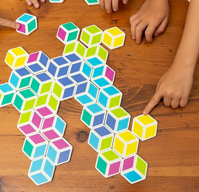 Mobi Stello Color Matching Game - Family Friendly Tile Matching Game, Colorful Plastic Tiles Learning Activities for Ages 5 and Up, 48 Tiles and More Than 5 Ways to Play for 1-4 Players