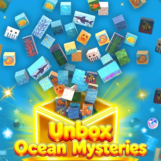 100 PCS Magnetic Blocks for Kids Ages 3 4 5 6 7 8 9 10, STEM Sensory Ocean Magnetic Toys, Christmas Birthday Gifts for Toddlers Boys & Girls