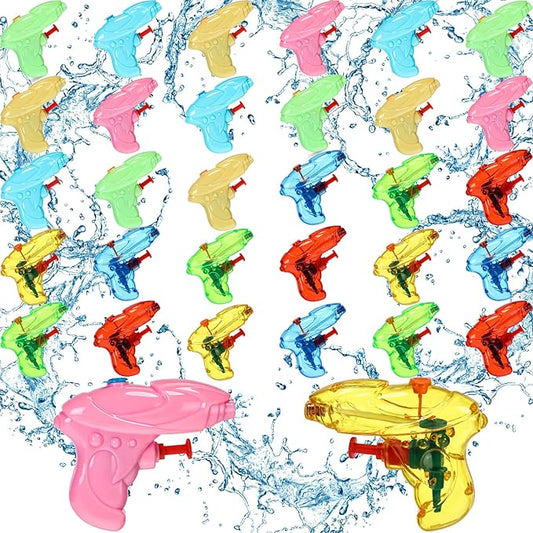 Leyndo 32 Pack Mini Water Gun for Kids Colorful Blaster Squirt Pistol Small Fun Water Gun Bulk for Outdoor Beach Game Summer Swimming Pool Party Favor(Stylish Style)