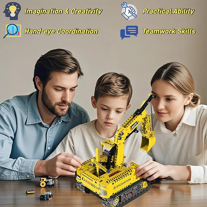 5 in 1 Robot Building Kit - Toy Excavator STEM Kits for Kids Age 8-10, STEM Toys for Boys Age 8-12, App & Remote Control Robotics for Kids Ages 8-12 (555 PCS)