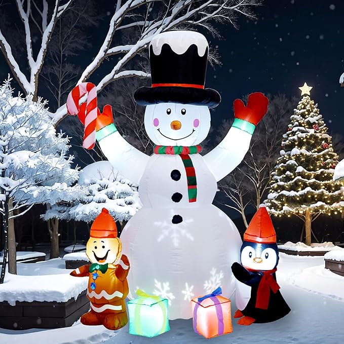 Christmas Decorations, Inflatable Snowman Christmas Yard Decoration - 6ft Built in Colorful Rotating LED Lights Blow Up Outdoor Yard Decorations for Holiday/Party/Lawn/Garden, Ultimate Unicorn