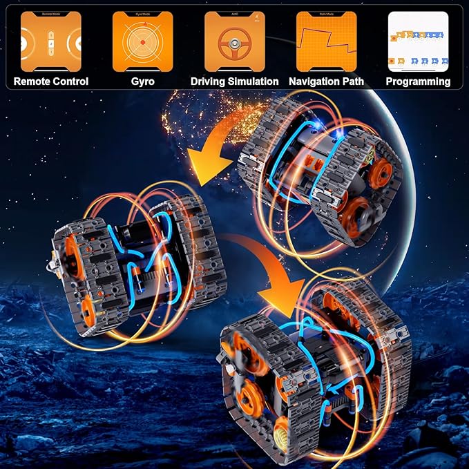 5-in-1 STEM Building Set Toys for Kids Remote & App Controlled Construction Robot/Car/Tank/Bulldozer/Tracked Racer Coding Kit for Boys Girls Age 6 7 8-12+ Year Old (552 Pcs)