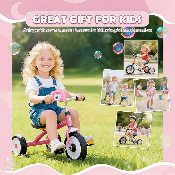 Kids Camera Gifts for 3 4 5 6 7 8 Year Old Girls Toys for Ages 5-7 Toddler Camera for Kids Christmas Birthday Gifts Girls Boys with 32GB SD Card（Pink）