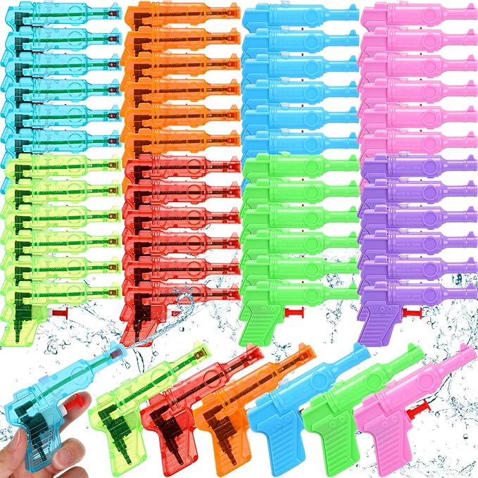 Leyndo 50 Pack Water Gun for Kids Mini Water Gun Bulk Small Colorful Blaster Plastic Squirt Pistol for Boys Girls Outdoor Beach Game Summer Swimming Pool Party Favors(Candy Color)