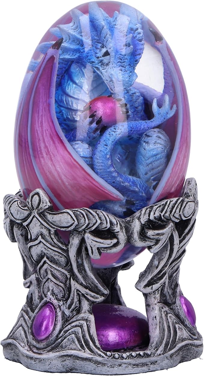 Nemesis Now Elemental Dragonlings, Glass Egg Figurine, Cast in The Finest Resin, Expertly Hand-Painted - Water