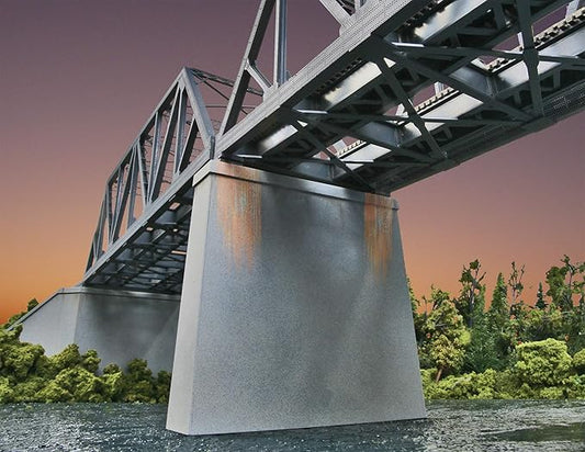 Walthers Trainline Double-Track Railroad Bridge Concrete Pier 2 Pack Train Collectable Train
