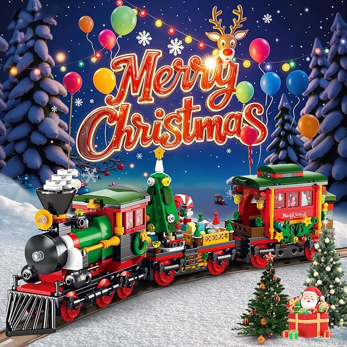 Advent Calendar 2025 Kids 6+ Teen Girls Boys Christmas Train Toys Building Block Sets 24 Days Christmas Gifts Countdown Calendar Christma Holiday Decor Train Building Kits for Tree Village Table