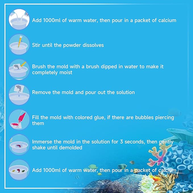 Magic Water Elf Toy Kit,Aqua Fairy Water Gel kit with 20 Magic Gel&14 Molds,Water Pets,Birthday Gifts,Party Favors,Make Your own Squishies Toys DIY Craft Kit for Kids Ages 3+