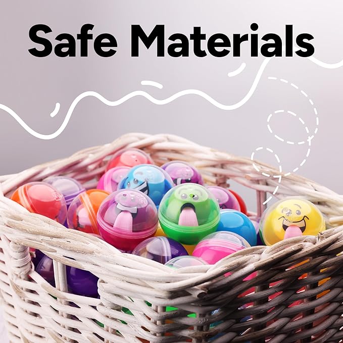 Capsule Vending Machine Translucent Round Capsules Empty 100 pcs 2 inch - Gumball Machine Capsules Bulk Party Favors Containers - Easter Basket Stuffers Gifts Pinata Stuffers DIY Craft Supplies