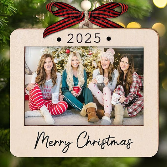 2025 Christmas Ornament Picture Frame - Polaroid Friends Photo Frame Ornaments - Picture Frame Ornament For Tree - Merry Christmas Ornaments With Picture Insert - Christmas Gift For Friends