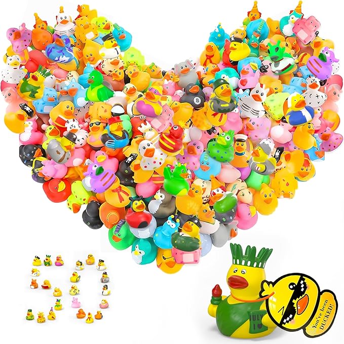 50Pcs Rubber Ducks with Tags for Ducking,Jeep Ducks for Ducking,Jeep Ducks with Tags for Ducking,50 Pack Rubber Ducks+50Cards Tags+50 Straps (50 PCS)…