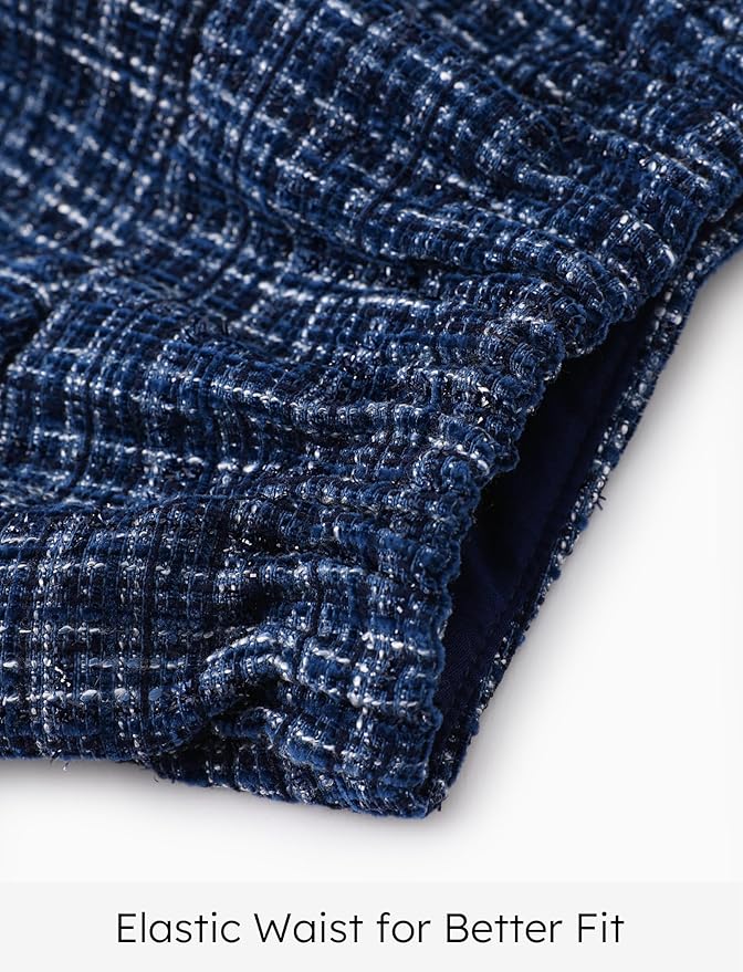 Disney Frozen Elsa Stitch Princess Moana Minnie Toddler Girl 2 Piece Outfit Kid Pearl Button Knit Top & Tweed Skirt Set 2-13Y