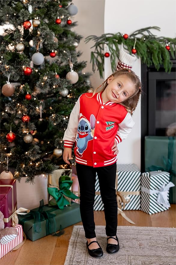 Disney Minnie Mickey Stitch Princess Frozen Elsa Marvel Jacket Lightweight Coat Button up Color Block Sweatshirt 2-14 Years