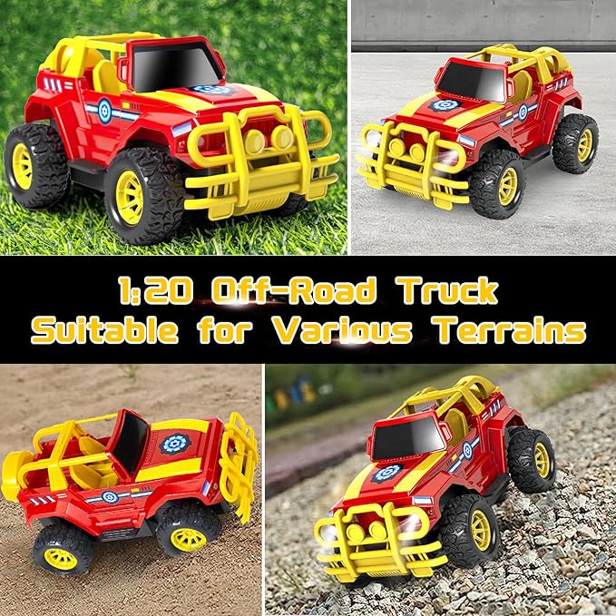 Hymaz Remote Control Car for Kids 4-7 8-12, 2.4Ghz 1:20 Scale RC Car Off-Road Truck with Headlight, Indoor Outdoor Cool RC Toys Full Functions for Boys Girls Birthday Xmas Party Gifts