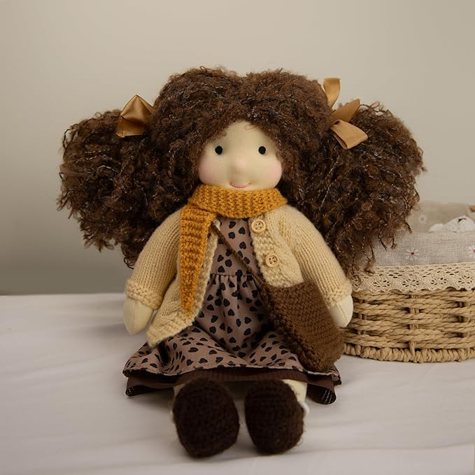 Waldorf Doll Handmade Rag Doll - Personalized Collectors Plush Doll for Kids Birthday Present with Beautiful Present Box-Ballerina 12"