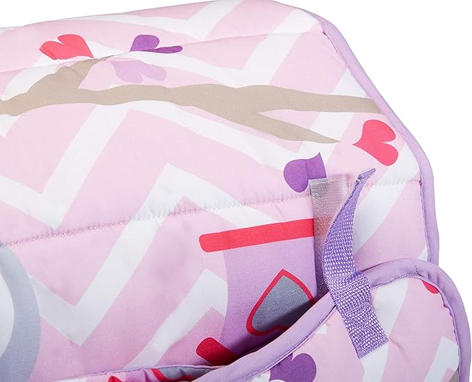 EVERYDAY KIDS Nap Mat with Removable Pillow - Sweet Owls - Carry Handle with Straps Closure, Rollup Design, Soft Microfiber for Preschool, Daycare, Travel Sleeping Bag - Ages 3-6 Years