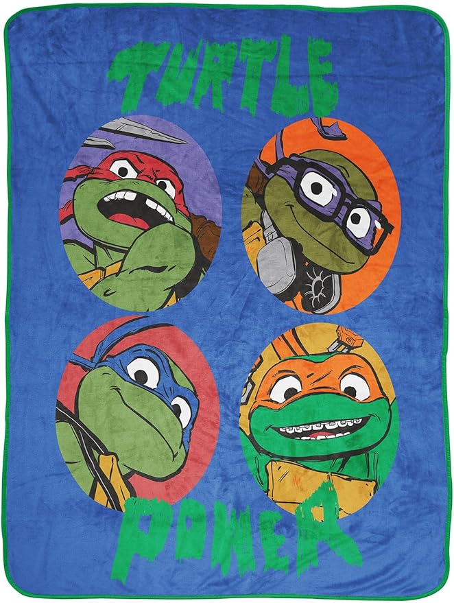Jay Franco Nickelodeon Teenage Mutant Ninja Turtles Kid's Throw Blanket - Plush 46" x 60" for Boys & Girls, Soft Fleece, Fade Resistant, Warm for Toddlers