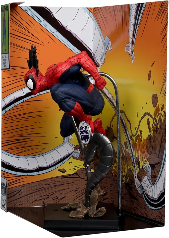 McFarlane Toys- Marvel Spider-Man 1:6th Scale Collectible with Scene & Comic (Marvel Tales #223)