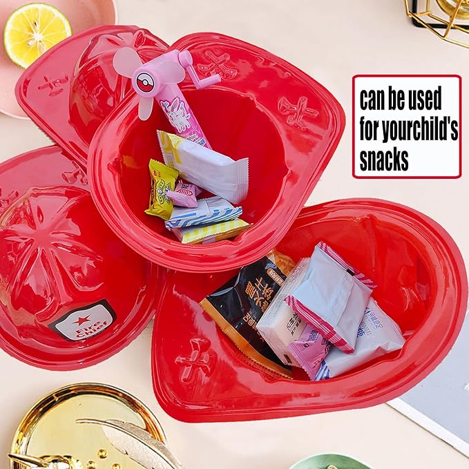 24 PCS Firefighter Hats for Kids,Kids Firefighter Helmet Fire Chief Helmet,Plastic Fireman Hat,Red Children’s Fireman Helmet,Firefighter Hat Costume Dress Up Accessory