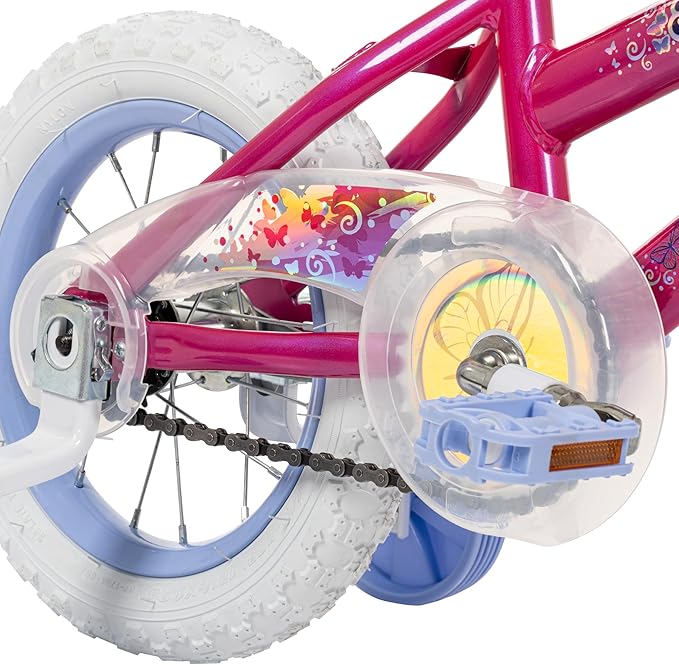 Huffy Illuminate Bike for Girls, 12/16/20 Inch Size Options, Ages 3+ Years Old, Removable Training Wheels (12" and 16" Only), Multiple Color Options, Easy Assembly, Streamers, Adjustable Seat, Durable