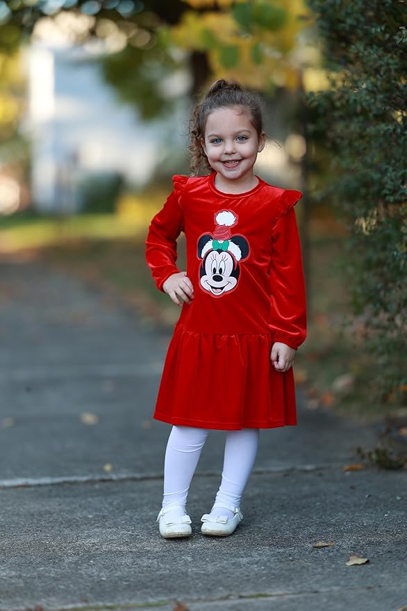 Disney Stitch Minnie Elsa Princess Sweatshirt Dress Toddler Girl Sequin Long Sleeve Pullover Clothes Fall Outfit 2-9 Years