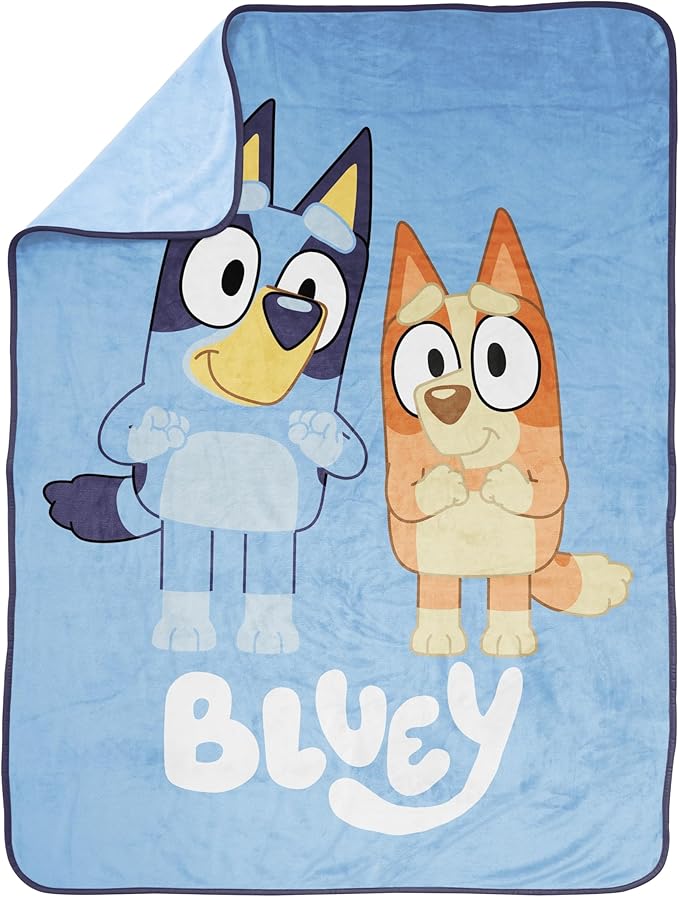 Jay Franco Bluey and Bingo Kids Throw Blanket - Plush 46" x 60" Toddlers Fade Resistant