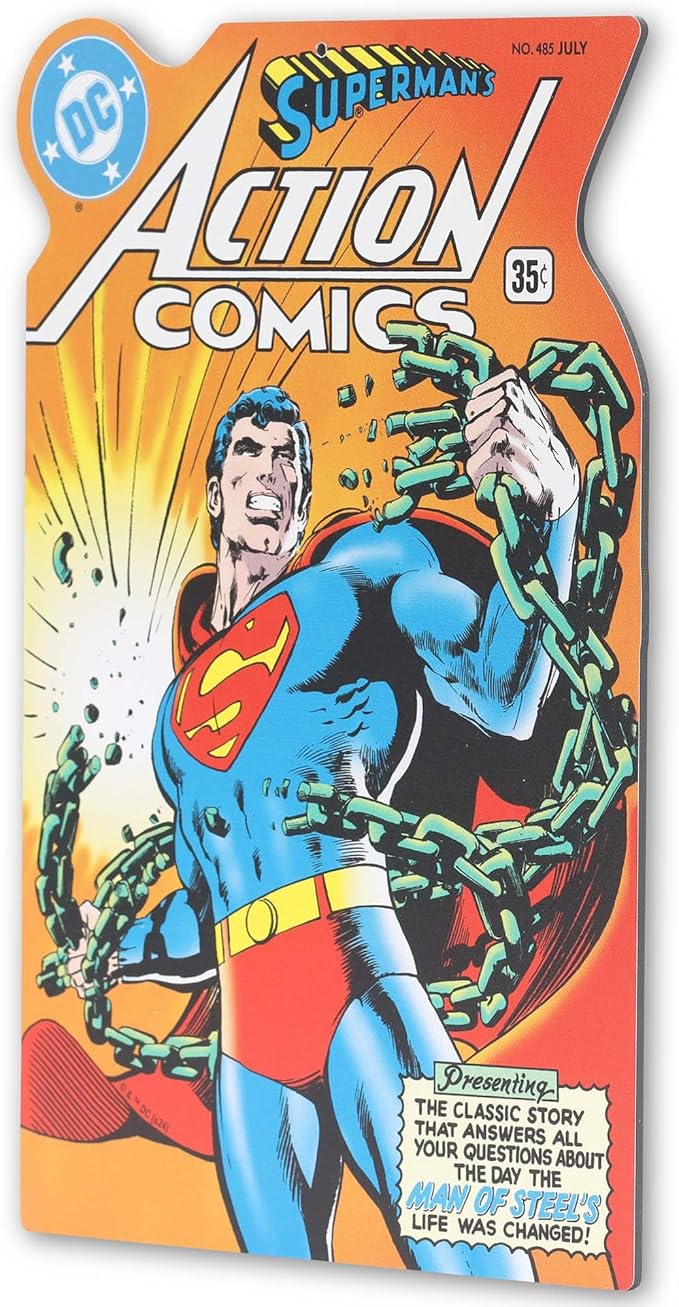 DC Comics Superman Action Comics Cover Metal Sign - Vintage Superman Wall Art for Man Cave or Movie Room