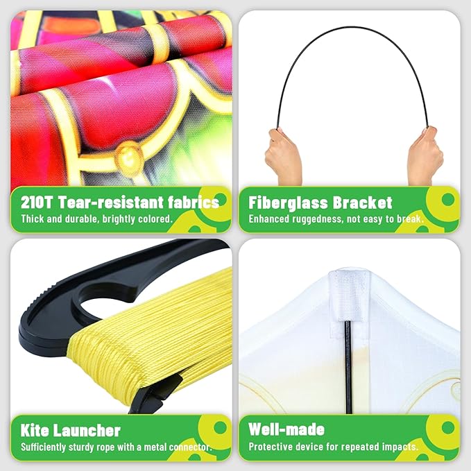 Butterflys for Kids, Beautiful Kite Easy to Fly for Beginners with 328 ft Line & Line Winder, Easy to Fly for Beach Trip and Outdoor Activities (Butterfly Kite Set 2)