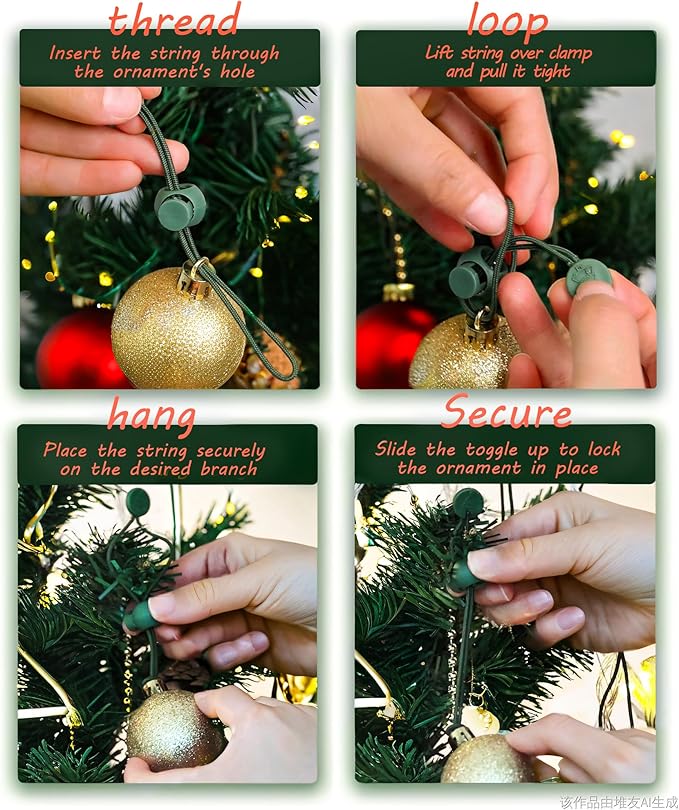 Ornament Hooks – Essential Christmas Tree Decorating Hangers Great Xmas Ornament Hooks for Hanging Christmas Decorations 35 PCS(Green)