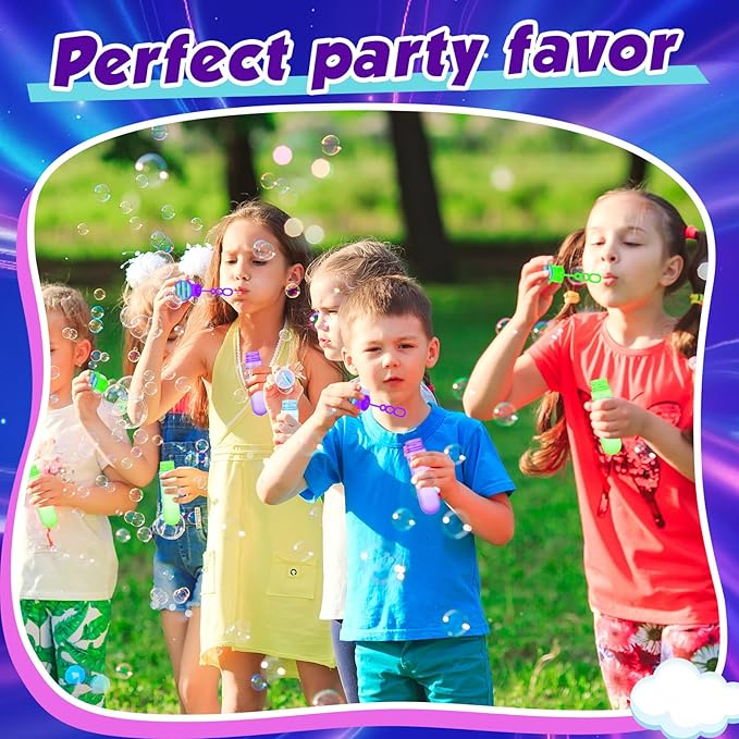 24 Pcs Video Game Bubble Wands Mini Gaming Bubble Toys for Kids Toddlers Video Game Party Christmas Birthday Gifts Filler Goodie Bag Stuffer (Purple, Blue, Green)